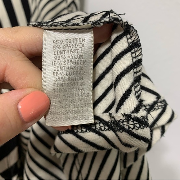 just ginger Black & White Stripe Lace Top Short Dress Sundress size Small - Picture 4 of 7